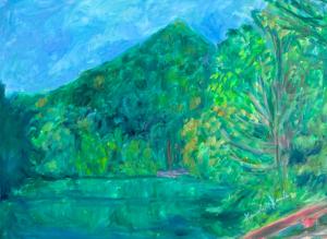 Blue Ridge Parkway Presents First Stage of Peaks of Otter painting and Still Looking for The Time Fairy