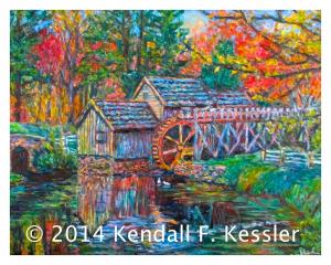 Blue Ridge Parkway Artist is Pleased to sell a Print of Mabry Mill in Fall and Check out those Pigs...