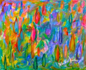 Blue Ridge Parkway Artist is Coloring Drops and Everone if on the Phone...