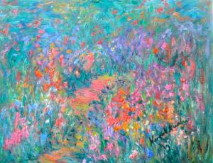 Blue Ridge Parkway Artist is Pleased with latest Painting and Talking to a Cat...