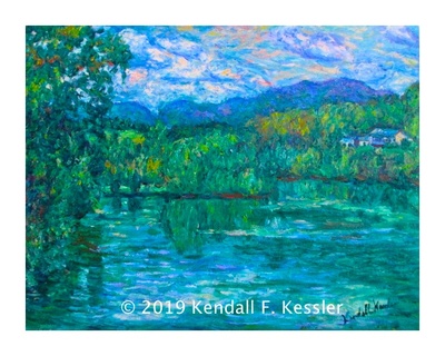 Blue Ridge Parkway Artist is Please to Sell James River Beauty and Forgot His Mask...