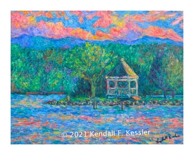 Blue Ridge Parkway Artist is Pleased with Claytor Lake painting