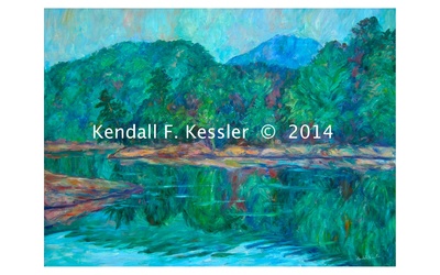 Blue Ridge Parkway Artist has started another Claytor Lake Painting and Raisins on Top...
