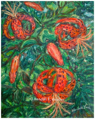 Blue Ridge Parkway Artist  has Decided on Next Floral and Teaching them to Swim...
